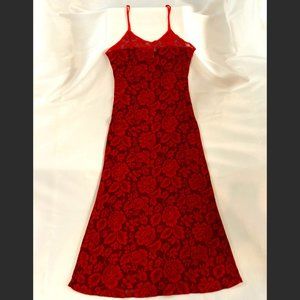 Private Luxuries Red Floral Long Gown Lingerie